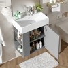 KWPZQEB 21.6" Modern Bathroom Vanity with Ceramic Basin, Floating Vanity Sink Cabinet with Doors & Side Storage, Wooden Cabinet with Sink - 3 of 4
