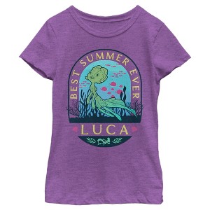 Girl's Luca Best Summer Ever Stamp T-Shirt - 1 of 4