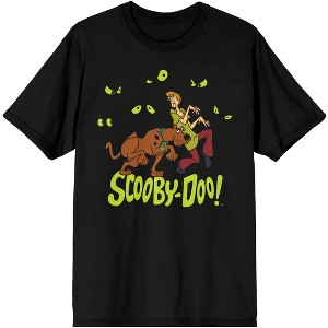 Scooby Doo and Shaggy with Creepy Green Eyes Men's Black Graphic Tee - 1 of 2