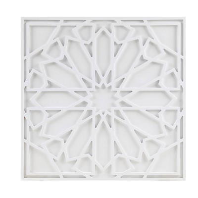 Boho Notion Square Carved Wall Panel White