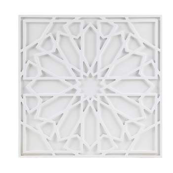 Boho Notion Square Carved Wall Panel White