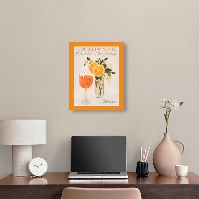 Dolce Far Niente Retro Summer Drinks Orange Canvas Wall Art