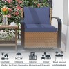 YARDSIGHT 3-Piece Patio Swivel Rocker Conversation Set with 2 Armchairs and 1 Wicker Side Table, Wood-Look Metal Tabletop and Olefin Cushions - 4 of 4