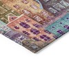 Red Gold And Teal Blue Village Houses Washable Indoor Outdoor Area Rug - 4 of 4