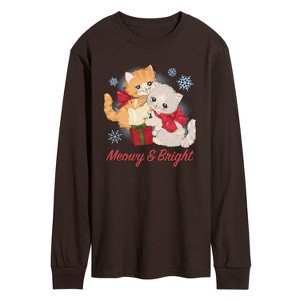 Men's - Instant Message - Meowy And Bright Long Sleeve Graphic T-Shirt - 1 of 3