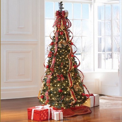 BrylaneHome 7.5 Ft Fully Decorated Pre-Lit Pop-Up Christmas Tree