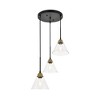 Elegant Lighting Histoire 3 light brass and black Pendant - 3 of 4