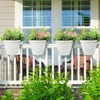 Aoodor 12'' Balcony Rattan Pattern Railing Planter Box with Drainage Holes and Adjustable Brackets for Outdoor Garden Patio,Deck,Fence Set of 4 - 2 of 4