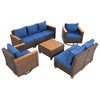 Whisen 8-Piece Wicker Outdoor Patio Furniture Set with Thick Cushion, Wicker Conversation Set with Swivel Chairs - 3 of 4