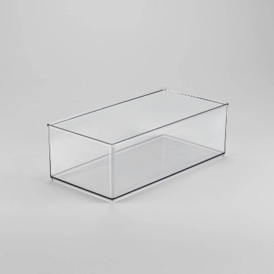 Small Decorative Plastic Bin with Cutout Handles White - Brightroom™