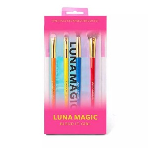 LUNA MAGIC Blend It Girl Eye Makeup Brush Set with Holographic Pouch - 5ct - 1 of 4