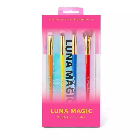 Luna Magic Blend It Girl Eye Makeup Brush Set With Holographic Pouch - 5ct  : Target