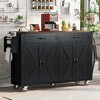Rolling Kitchen Island, with Spice Rack, Towel Rack, Open Side Racks, Power Outlet and Storage Drawers, Multiple Design Styles and Color Combinations - 4 of 4