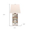 HomeRoots 28" Distressed Gold And Silver Metal Bedside Lamp With Beige Shade - 3 of 4