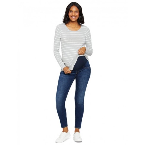 Over The Belly Skinny Maternity Jeans - Isabel Maternity By Ingrid &  Isabel™ Dark Wash : Target