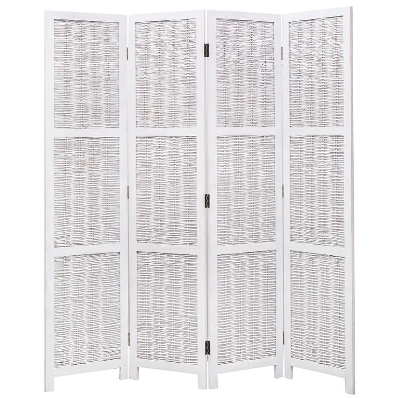Legacy Decor Wicker and Wood Screen Room Divider, 1 of 5