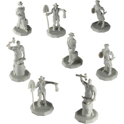 Monster Townsfolk Mini Fantasy Figures - 8pc Tradesmen Non Player Character NPC Miniatures - 1" Hex-Sized Compatible with All RPG Tabletop Games
