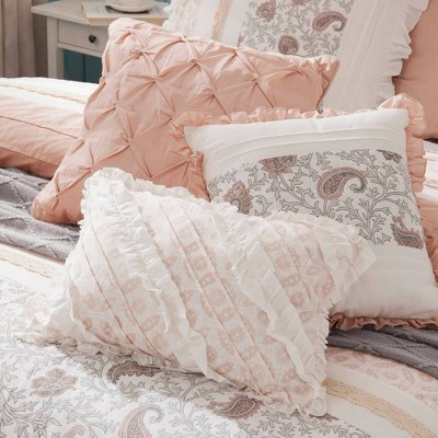 Blush Cotton California King 9-Piece Reversible Comforter Set