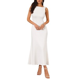 INSPIRE CHIC Women's Cocktail Boat Neck Sleeveless Elegant Fishtail Maxi Dress - 1 of 4