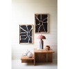 Abstract Framed Wall Art Set – 27"H Black & White, Wood & Glass Modern Printed Artwork (Set of 2) By Kalalou - 2 of 4