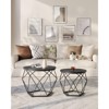 Small Coffee Table Set of 2, Round Coffee Table with Steel Frame, Side End Table for Living Room - 2 of 4