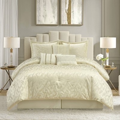 Nanshing 7pc King Calioppa Abstract Comforter Set Gold