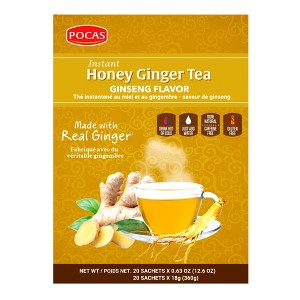 Pocas Honey Ginger Tea-Instant Powder Packets with Cinnamon & Ginger Honey Crystals Tea, Non-GMO/Gluten Free/Caffeine Free Tea, 20 Count (Pack of 2) - 1 of 4