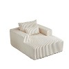 CENGHU Corduroy Upholstered Sofa Couch, Bean Bag Chair, Sponge Sectional Sofa Lounge Chair with Ottoman, Single Sofa Sleeper Chair - 2 of 4