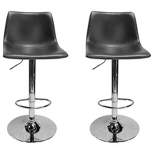 Jimmy Dean Faux Leather Adjustable Swivel Bar Stool Gray (Set of 2) - Best Master Furniture