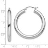 Black Bow Jewelry 4mm, 14k White Gold Classic Round Hoop Earrings, 35mm (1 3/8 Inch) - 3 of 4
