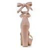 Allegra K Women's Open Toe Soft Insole Lace Up Platform Block Heel Sandals - 3 of 4