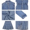 Anna-Kaci Women's Button-Down Tiered Denim Shirt Dress for Casual Looks - 4 of 4