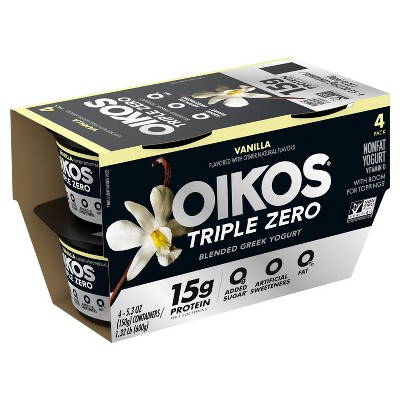 Oikos Triple Zero Vanilla Greek Yogurt - 4ct/5.3oz Cups_8