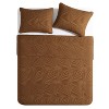 VCNY 3pc King Sands Pinsonic Quilt Set Orange: Hypoallergenic, Embroidered, Microfiber Bedspread - image 3 of 4