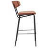 Vintage Brown Faux Leather 40.2" H Barstool Set of 2, Steel Frame by Zuo Modern - 4 of 4
