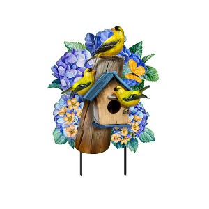 Briarwood Lane Spring Metal Art 29x15 Goldfinches and Hydrangea For Spring Metal Art - 1 of 3