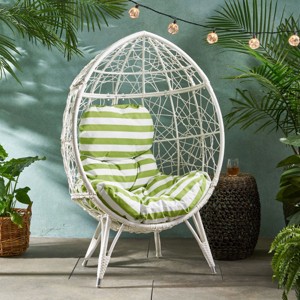 Coolbibila-Durable Iron Frame Mesh Design Egg Chair,Water-Resistant Cushions Egg Chair,Egg Chair Outdoor For All-Weather Durability - 1 of 4