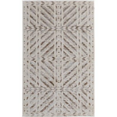 Vancouver Modern Geometric Ivory/Tan/Brown Area Rug