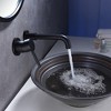 sumerain Black Bathroom Faucet Wall Mount Lavatory Faucet, Left-Handed Single Handle - 3 of 4