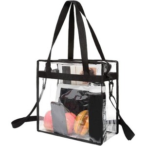 Hachikiko Stadium Approved Clear Tote Bag with Zipper - 12x12x6in Crossbody Shoulder Bag with Adjustable Strap for Concerts, Events, Sports - 1 of 4
