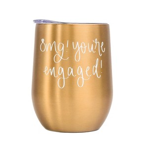 Sweet Water Decor Omg! You're Engaged! Metal Wine Tumbler - 1 of 4