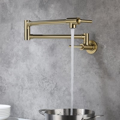 Modern Double-Handle Wall Mount Pot Filler Faucet