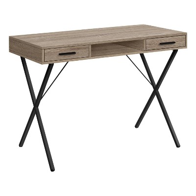 Monarch Specialties Computer Desk Home Office Laptop Left Right Set-Up Storage Drawers 42InchL Work Metal Laminate Brown Black Contemporary Modern