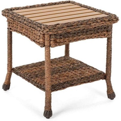 Faux Sea Grass Collection Patio End Table - W Unlimited