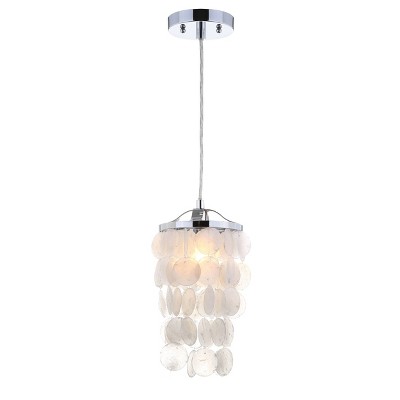 7" Cayla Seashell Chandelier Pendant (Includes Energy Efficient Light Bulb) White - JONATHAN Y