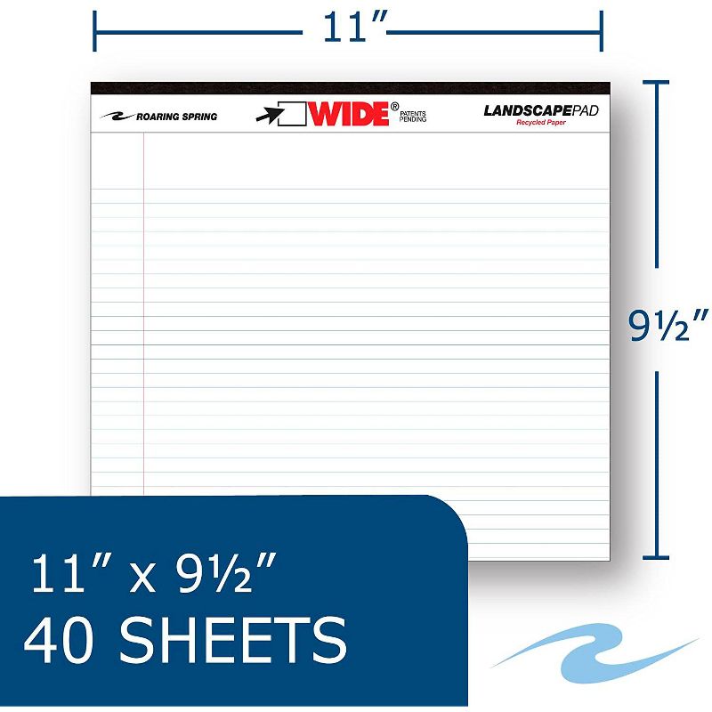Roaring Legal Pad, 11 x 9-1/2 Inches, White, 40 Sheets, Pack of 2, 2 of 4