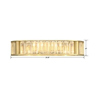Aged Brass and Clear Glass 4-Light Vanity Fixture