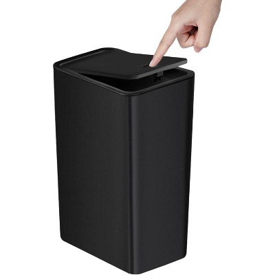 Bathroom Trash Can with Lid, 10 Liter/ 2.6 Gallon Slim Garbage Can, Small Trash Bin Waste Basket with Pop-Up Lid