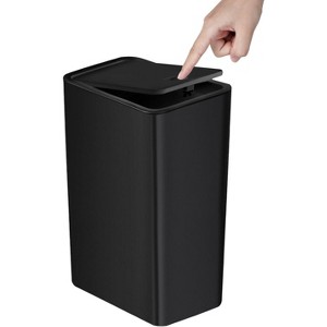 Bathroom Trash Can with Lid, 10 Liter/ 2.6 Gallon Slim Garbage Can, Small Trash Bin Waste Basket with Pop-Up Lid - 1 of 4