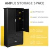 Tall Bathroom Storage Cabinet with 2 Drawers and Doors, Freestanding MDF Organizer with Adjustable Shelf - 4 of 4